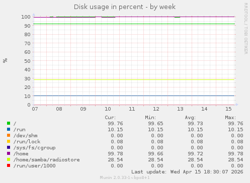 Disk usage in percent